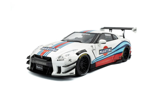 2024 Nissan GT-R (R35) Liberty Walk 2.0 M Body Kit Blanco Decoración Martini 1:18 Solido S1805819