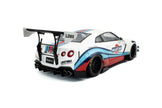 2024 Nissan GT-R (R35) Liberty Walk 2.0 M Body Kit Blanco Decoración Martini 1:18 Solido S1805819