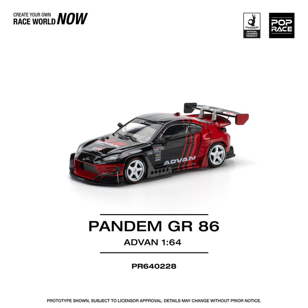 2022 Toyota GR86 Pandem Advan Negro/Rojo 164 Pop Race PR640228