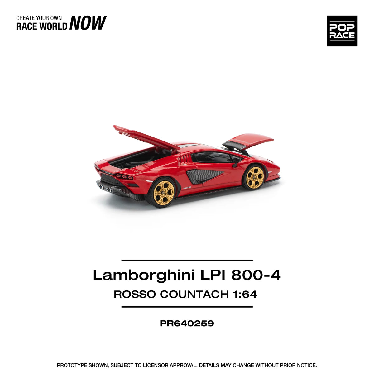 2021 Lamborghini Countach LPI-800 Rojo 164 Pop Race PR640259