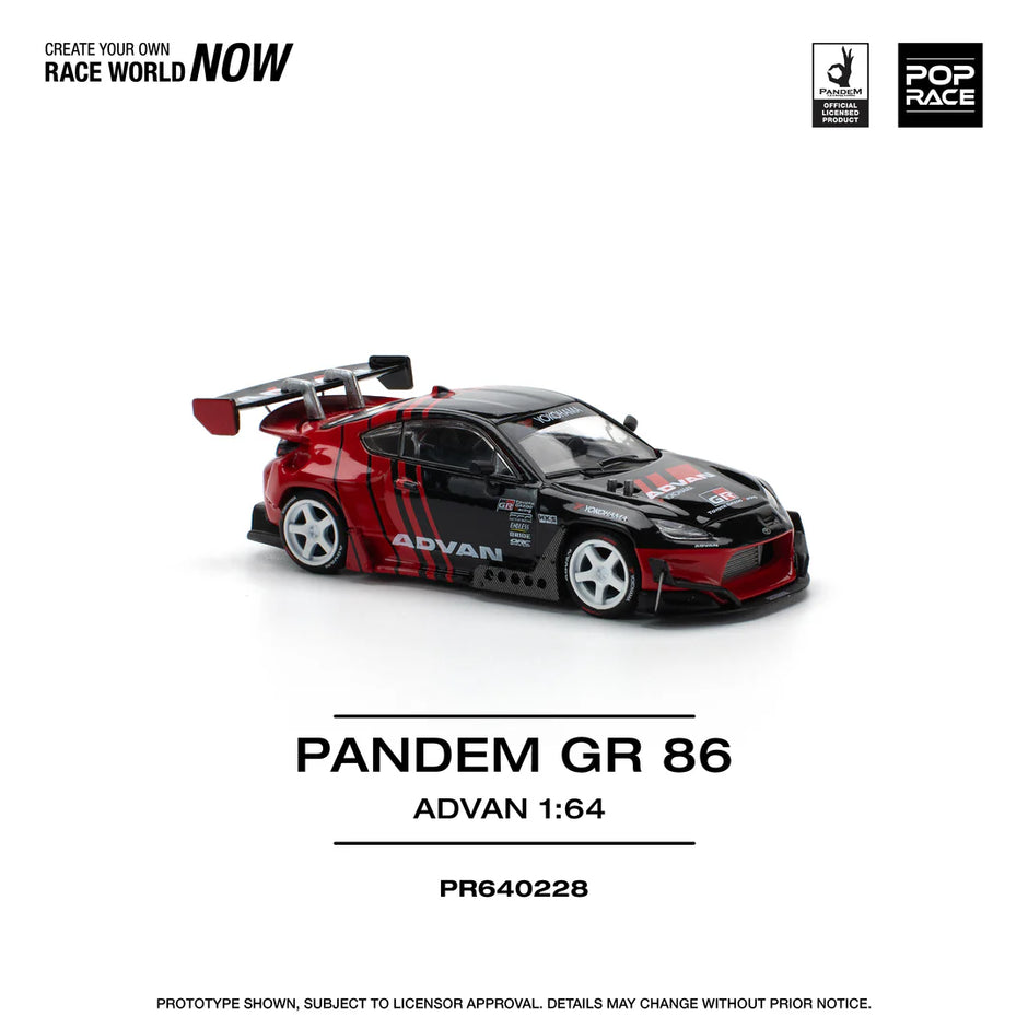 2022 Toyota GR86 Pandem Advan Negro/Rojo 164 Pop Race PR640228
