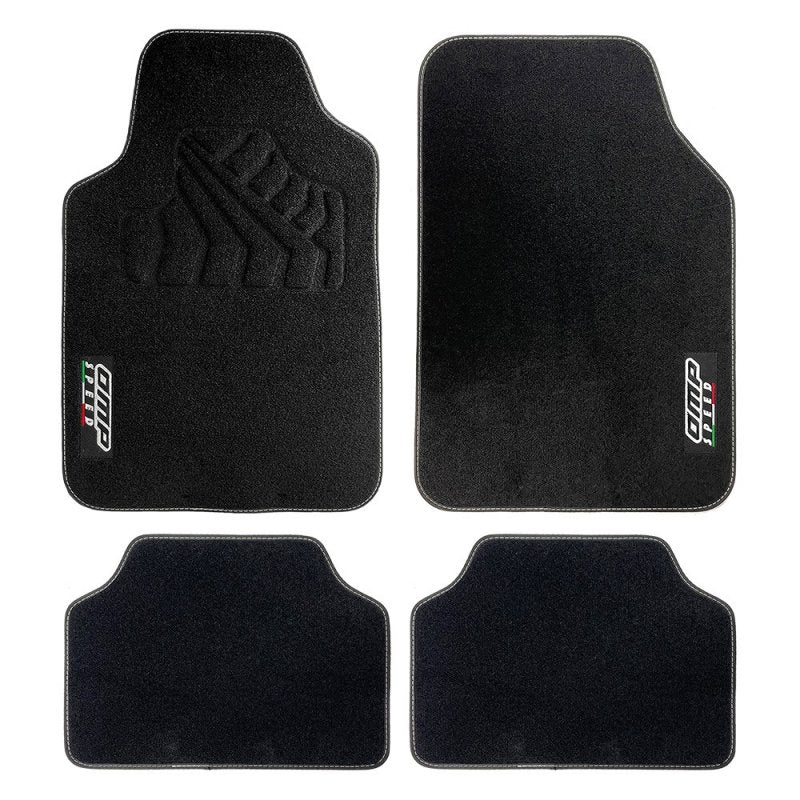 Set Completo 4 Piezas Alfombrillas Omp Para Coche, Color Negro
