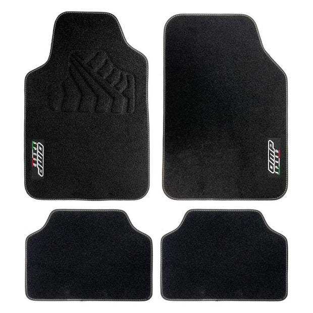 Set Completo 4 Piezas Alfombrillas Omp Para Coche, Color Negro