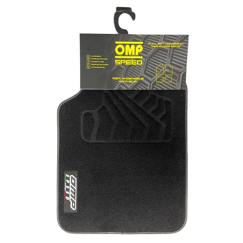 Set Completo 4 Piezas Alfombrillas Omp Para Coche, Color Negro