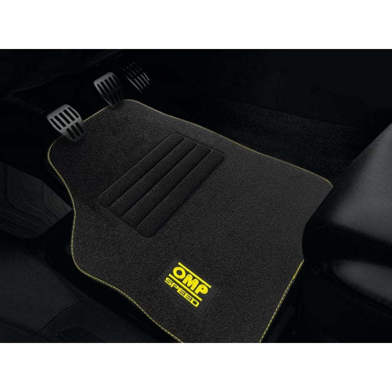 Set Completo 4 Piezas Alfombrillas Omp Para Coche, Color Negro