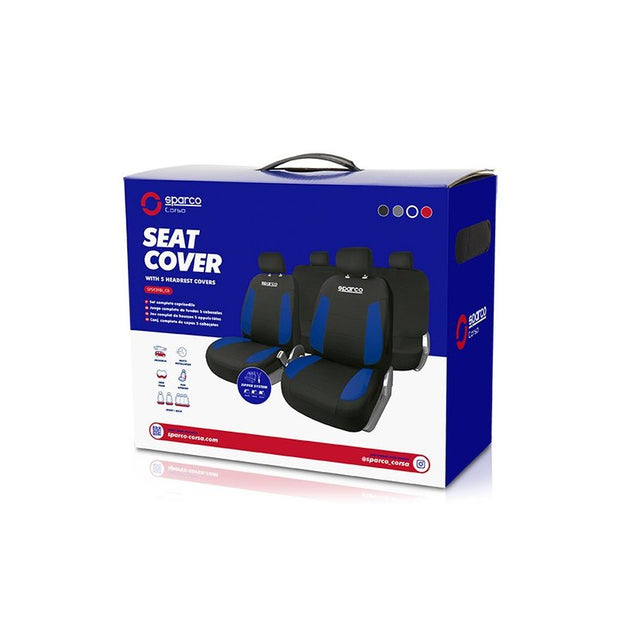 Juego De Fundas Sparco Strada Negro/Azul CS6