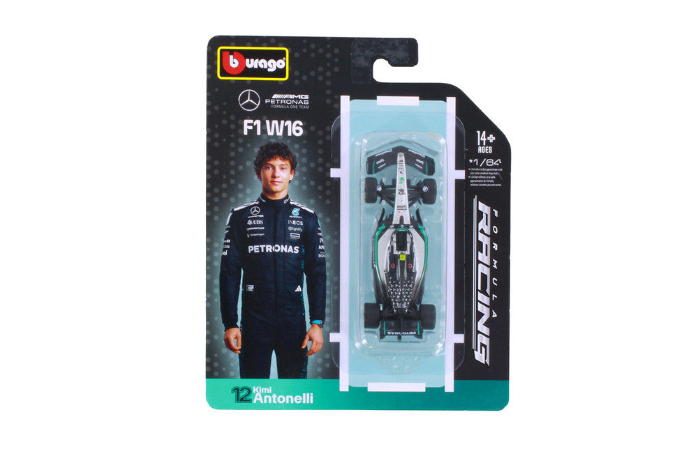 2025 Mercedes W16 F1 Nº12 Kimi Antonelli 164 Bburago 18-58002A