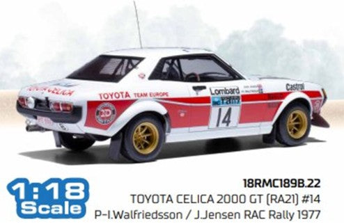 1977 Toyota Celica 2000 GT (RA21) Nº14 Walfridsson/Jensen Rally RAC 1:18 IXO Models 18RMC189B.22