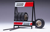 Expositor de Ruedas BBS de 13 Pulgadas con Dos Ejes y Cuatro Ruedas 1:18 IXO Models SET027W