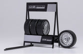 Expositor de Ruedas Zubehor OZ con Dos Ejes y Cuatro Ruedas Negro 1:18 IXO Models SET030W