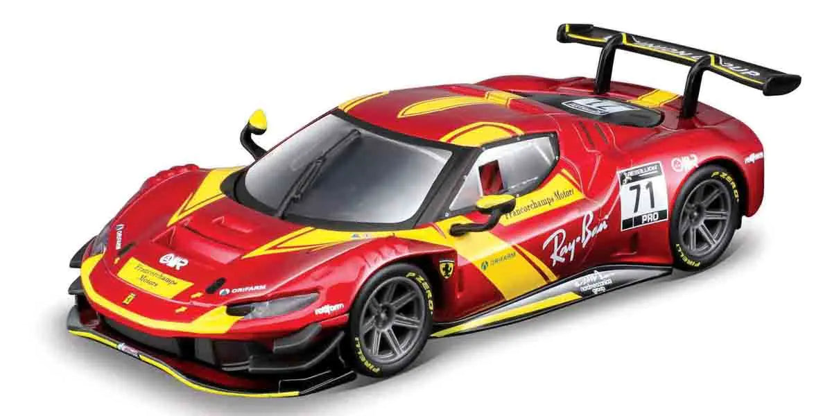 2022 Ferrari 296 GT3 3,0L Twin Turbo V6 Nº71 Racing Rojo 1:43 Bburago 36313