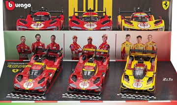 Set 3 Modelos Ferrari 499P Ganadores 24h de LeMans 2023/24/25 AF Corse 1:43 Bburago 18-36324