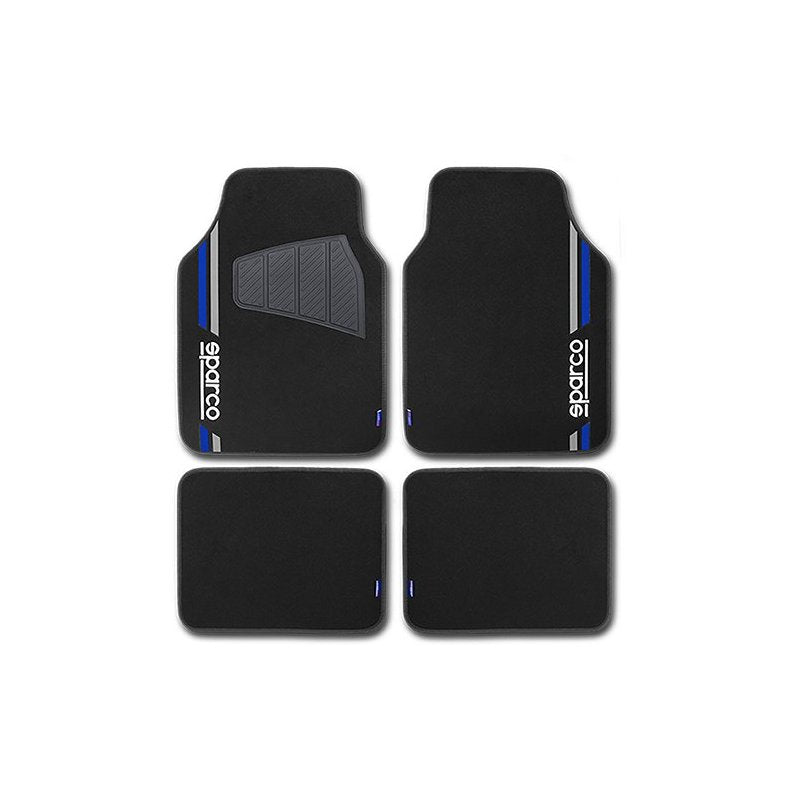 Set Completo 4 Piezas Alfombras Sparco Corsa Azul