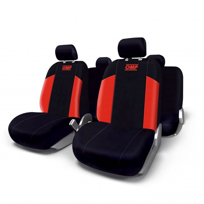 Juego De Fundas Para Asiento De Coche Universal Omp 11 Piezas Negro/Rojo