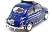 1968 Fiat 500 L con Techo Abierto Azul Oscuro 1:16 Bburago 18-12035