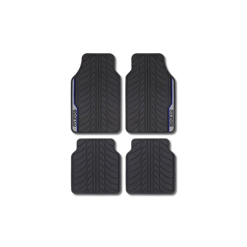 Set Completo 4 Piezas Alfombras Sparco Cs4 F507 Negro/Azul