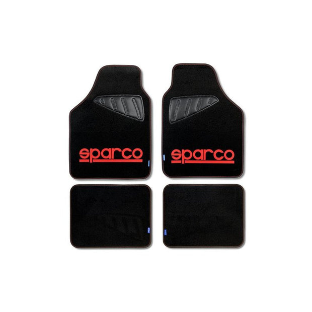 Set Completo 4 Piezas Alfombras Sparco Cs6 Negro/Rojo