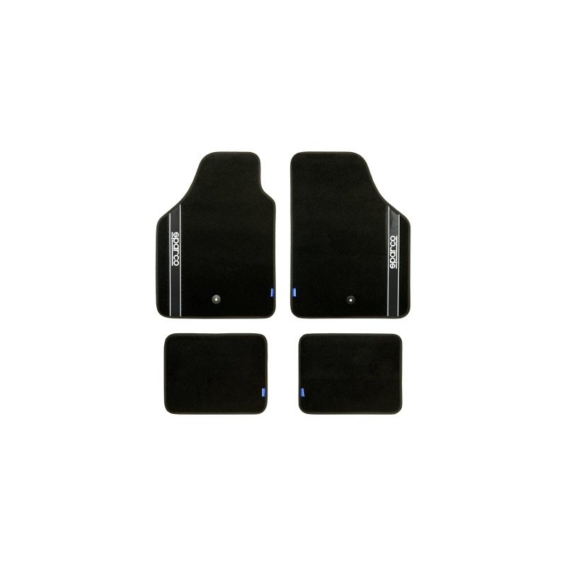 Set Completo 4 Piezas Alfombras Sparco Strada Negro/Gris
