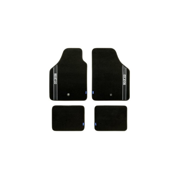 Set Completo 4 Piezas Alfombras Sparco Strada Negro/Gris