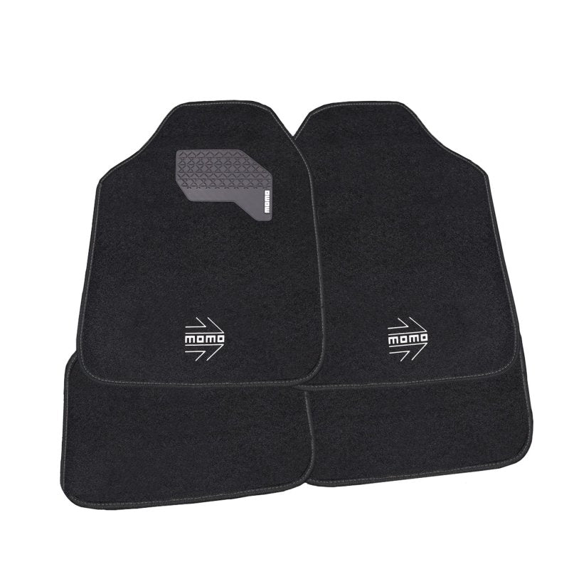 Set Completo 4 Piezas Alfombras Momo Universales Negro/Blanco