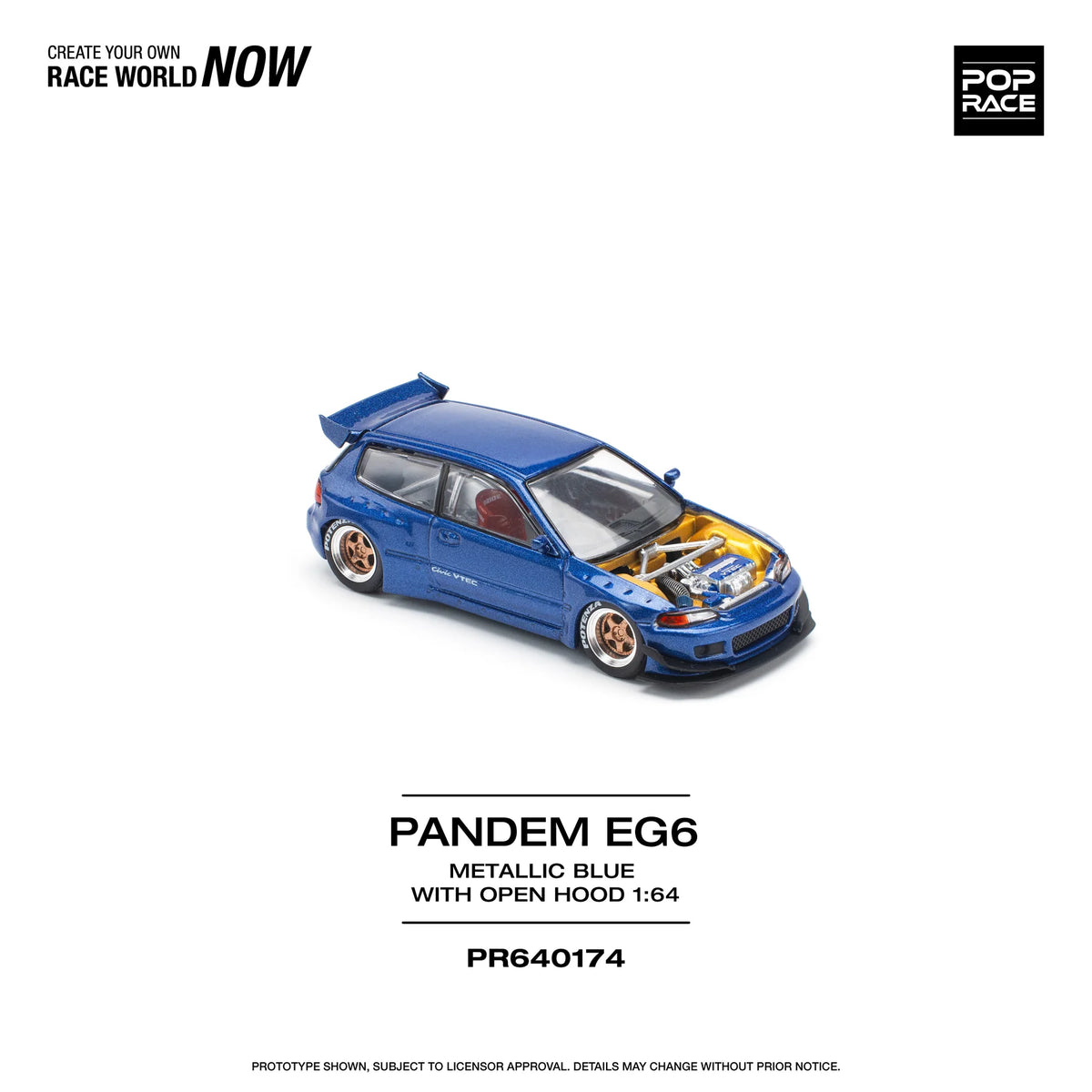 2010 Honda Civic Pandem EG6 Azul Metalizado 164 Pop Race PR640174