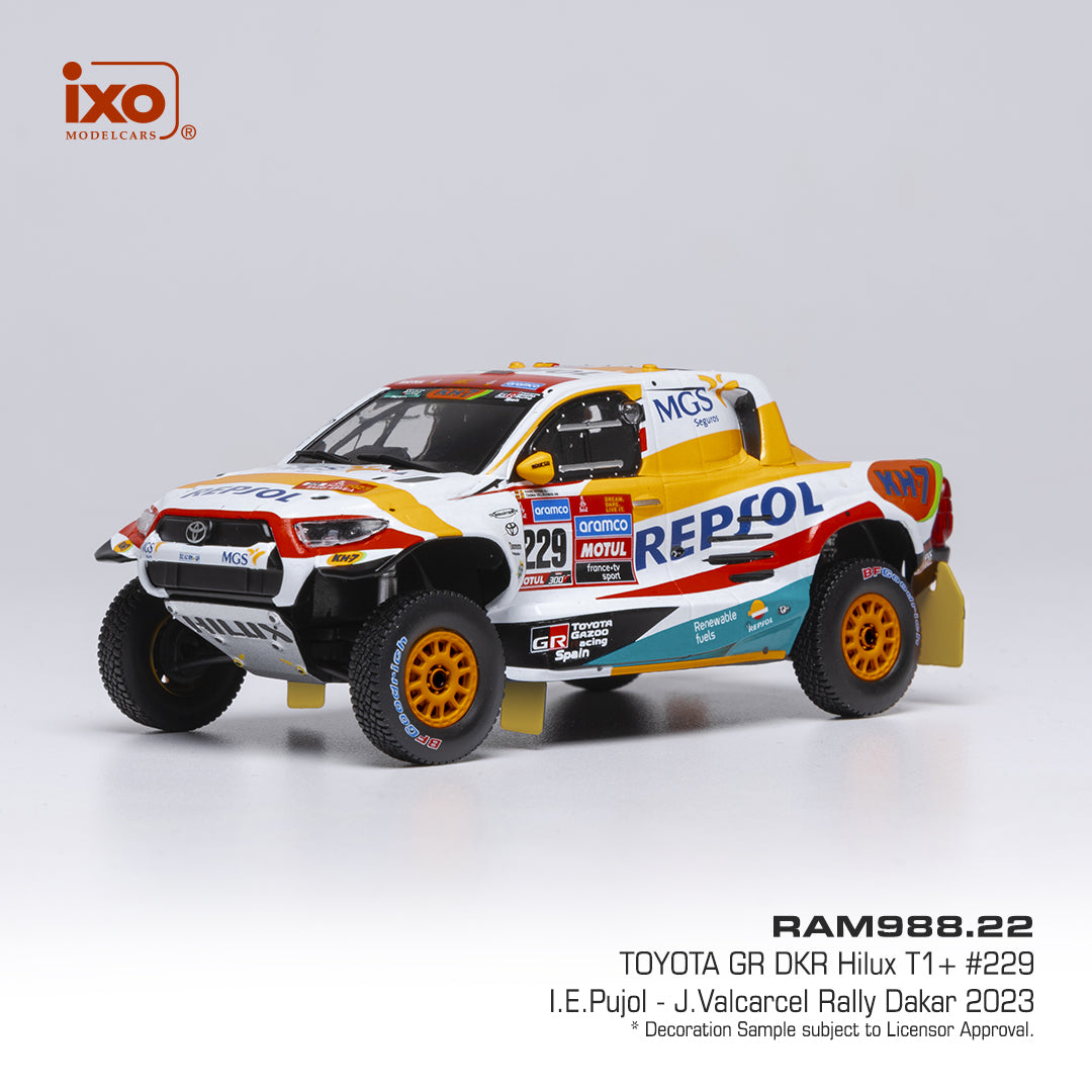 2023 Toyota GR DKR Hilux Evo T1+ Nº229 I.E.Pujol/J.Valcarcel 1:43 IXO Models RAM988.22