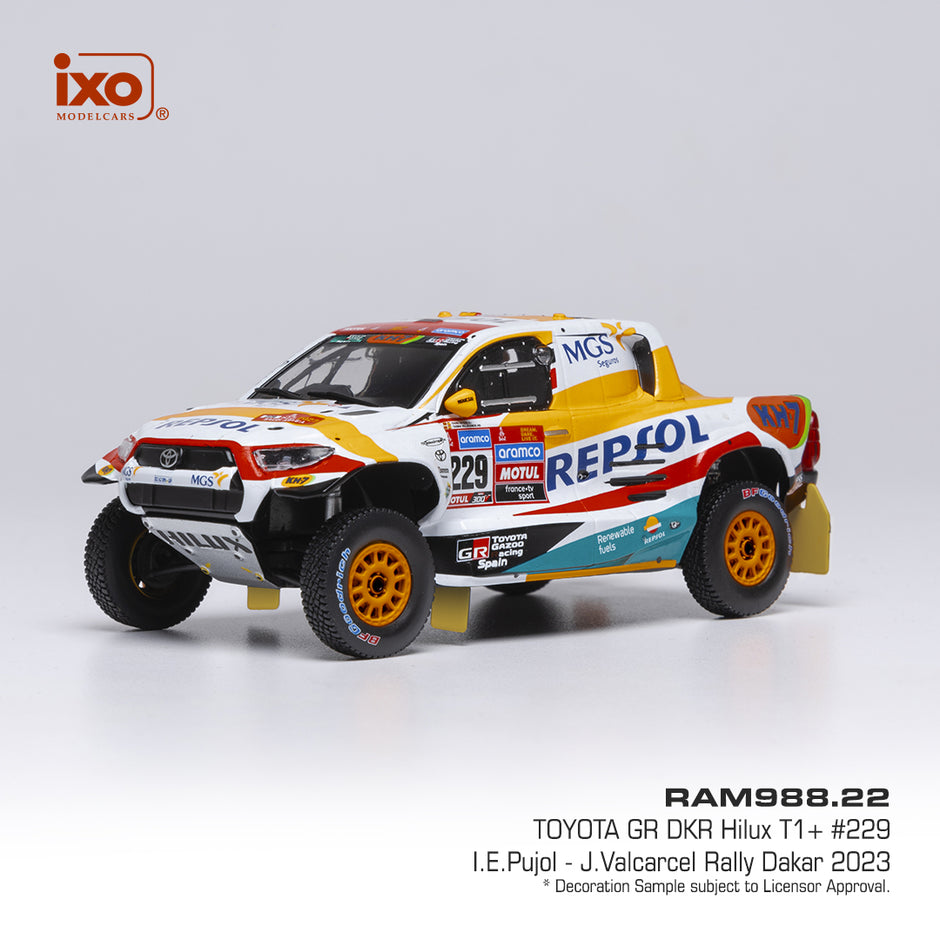 2023 Toyota GR DKR Hilux Evo T1+ Nº229 I.E.Pujol/J.Valcarcel 1:43 IXO Models RAM988.22