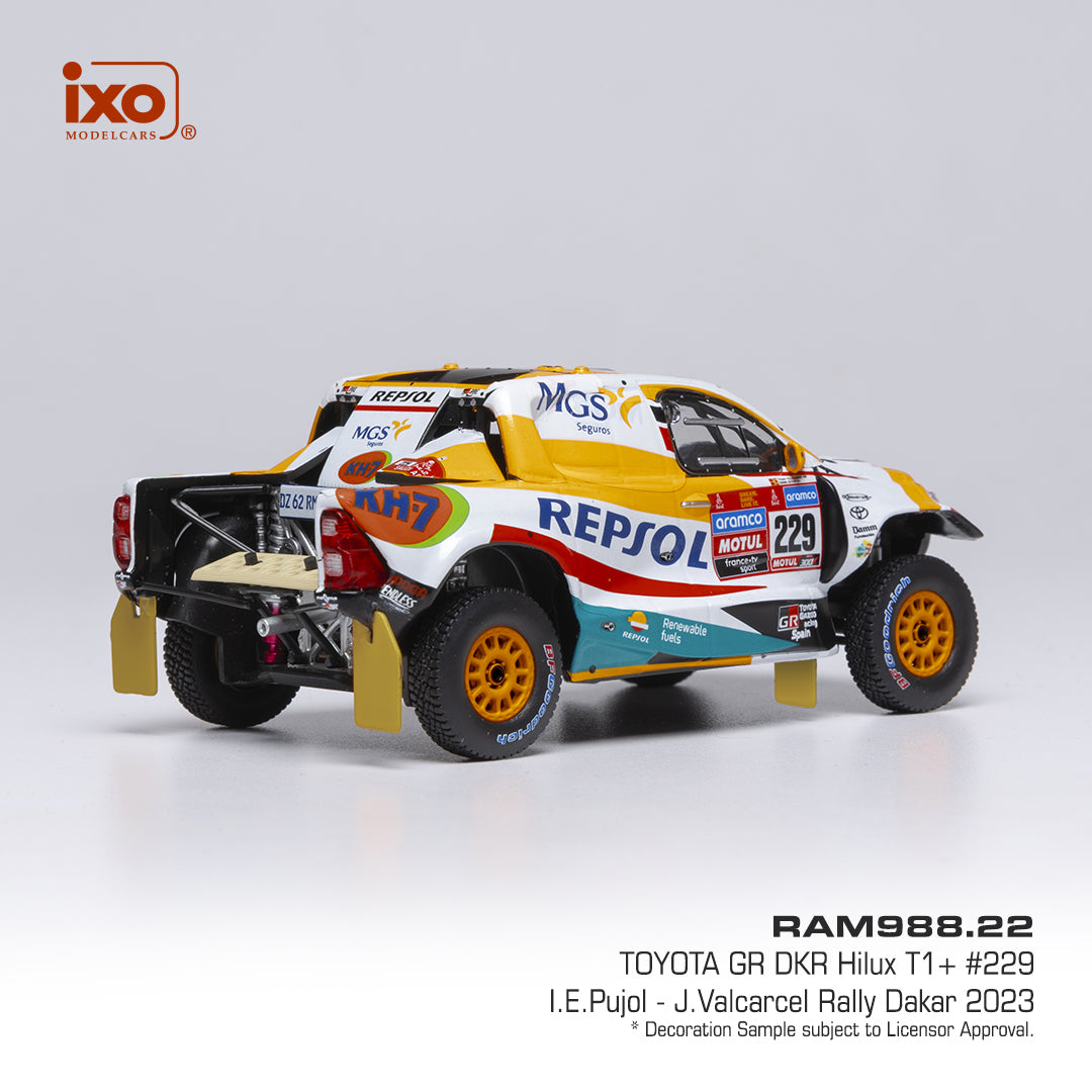 2023 Toyota GR DKR Hilux Evo T1+ Nº229 I.E.Pujol/J.Valcarcel 1:43 IXO Models RAM988.22