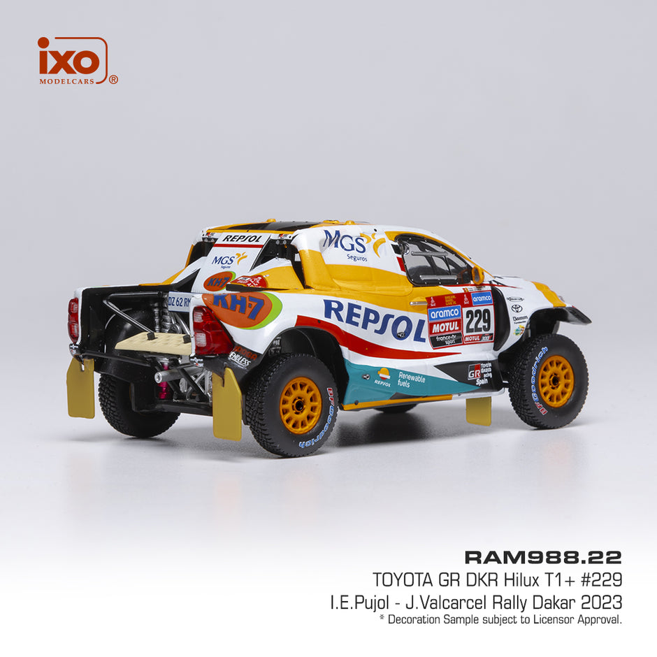 2023 Toyota GR DKR Hilux Evo T1+ Nº229 I.E.Pujol/J.Valcarcel 1:43 IXO Models RAM988.22