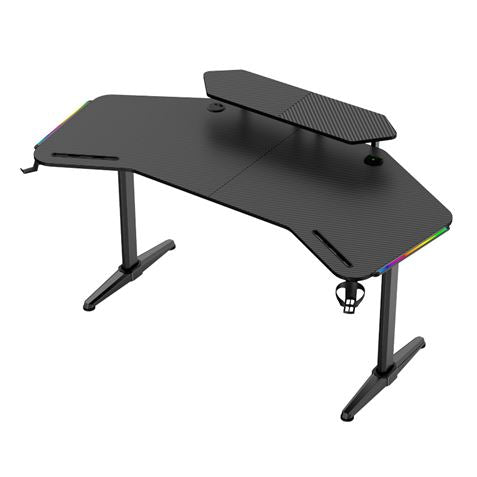 MESA GAMING PRO1500 XL FIBRA CARBONO | LUZ RGB SOUND MUVIP
