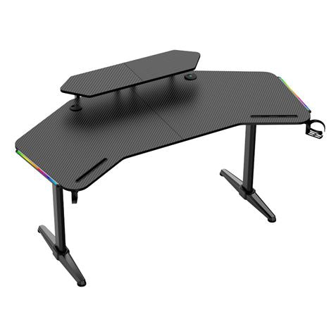 MESA GAMING PRO1500 XL FIBRA CARBONO | LUZ RGB SOUND MUVIP