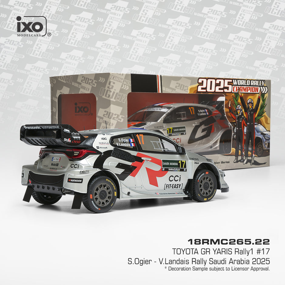 2025 Toyota GR Yaris Rally1 Nº17 S.Ogier/V.Landals Campeón del Mundo del WRC Rally de Arabia Saudita 1:18 IXO Models RMC265.22