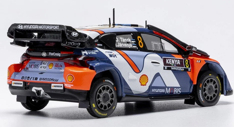 2025 Hyundai i20 N Rally1 Nº1 T.Neuville/M.Wydaeghe Rally de Kenia WRC 1:43 IXO Models RAM996B.22