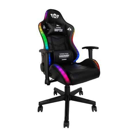 SILLA GAMING RGB SERIE RAPTOR LEGENDARY NEGRA CROMAD
