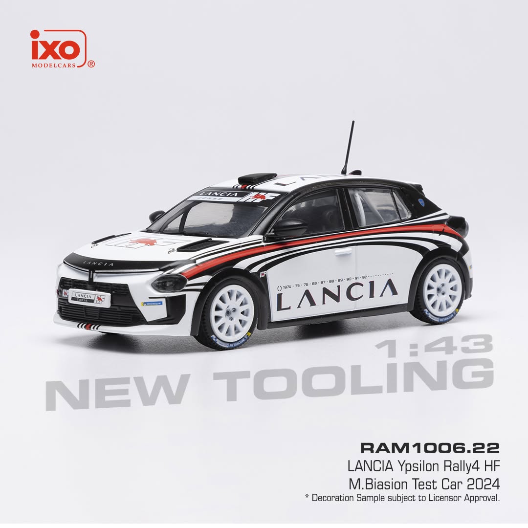 2024 Lancia Ypsilon Rally4 Hybrid HF M.Biasion Test Car 1:43 IXO Models RAM1006.22