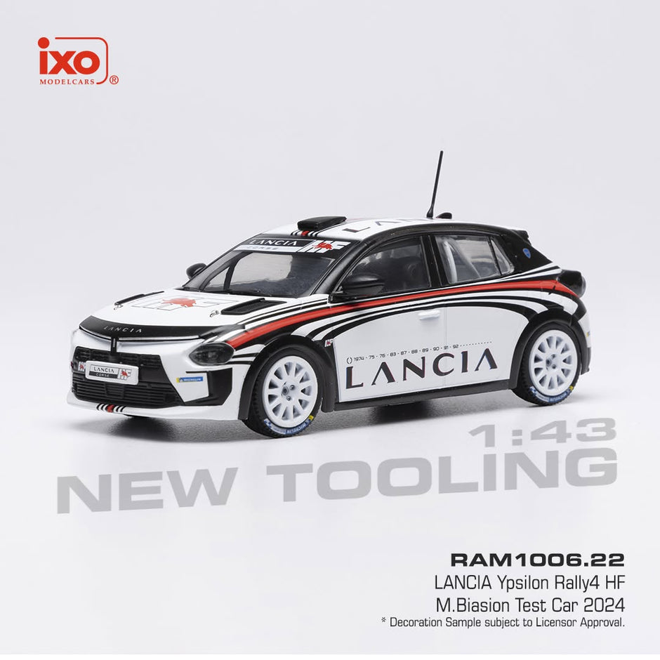 2024 Lancia Ypsilon Rally4 Hybrid HF M.Biasion Test Car 1:43 IXO Models RAM1006.22
