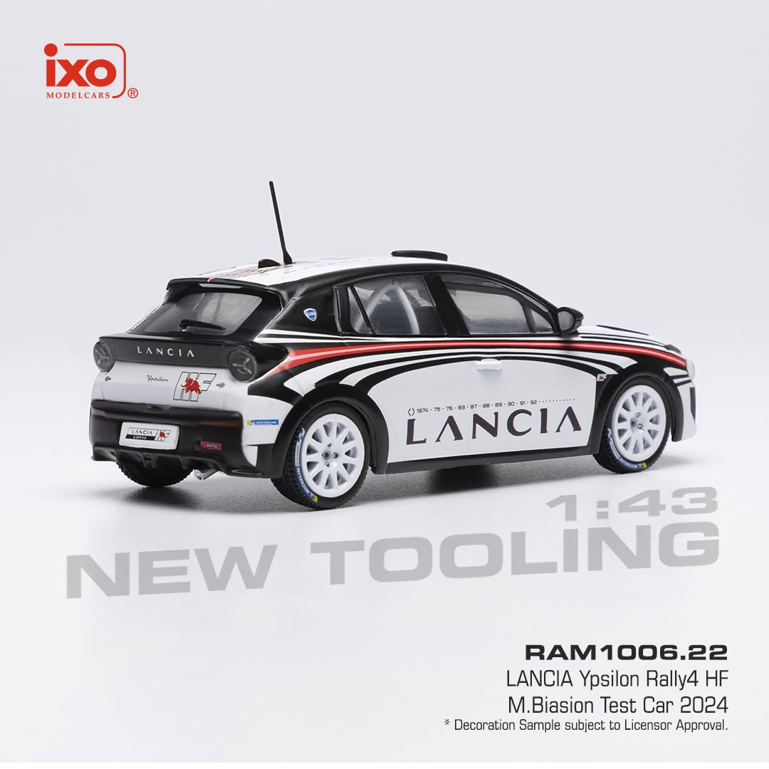 2024 Lancia Ypsilon Rally4 Hybrid HF M.Biasion Test Car 1:43 IXO Models RAM1006.22