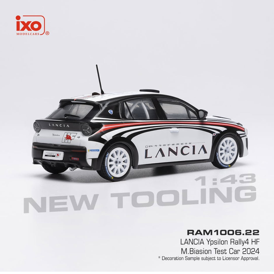 2024 Lancia Ypsilon Rally4 Hybrid HF M.Biasion Test Car 1:43 IXO Models RAM1006.22
