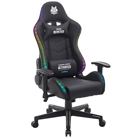 SILLA GAMING RGB SERIE FENRIR NEGRA CROMAD