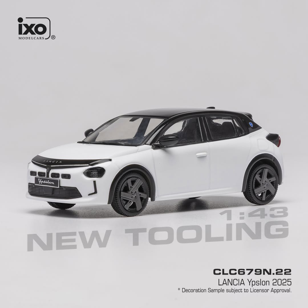 2025 Lancia Ypsilon Blanco/Negro 1:43 IXO Models CLC679N.22