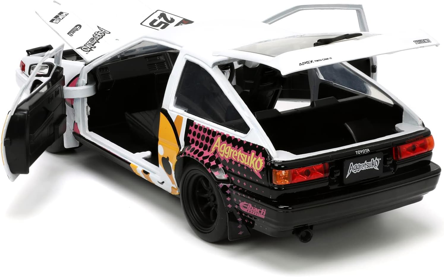 11986 Toyota Trueno AE86 Nº25 Serie de TV Aggretsuko + Figura Aggretsuko 1:24 Jada Toys 33725 253255056