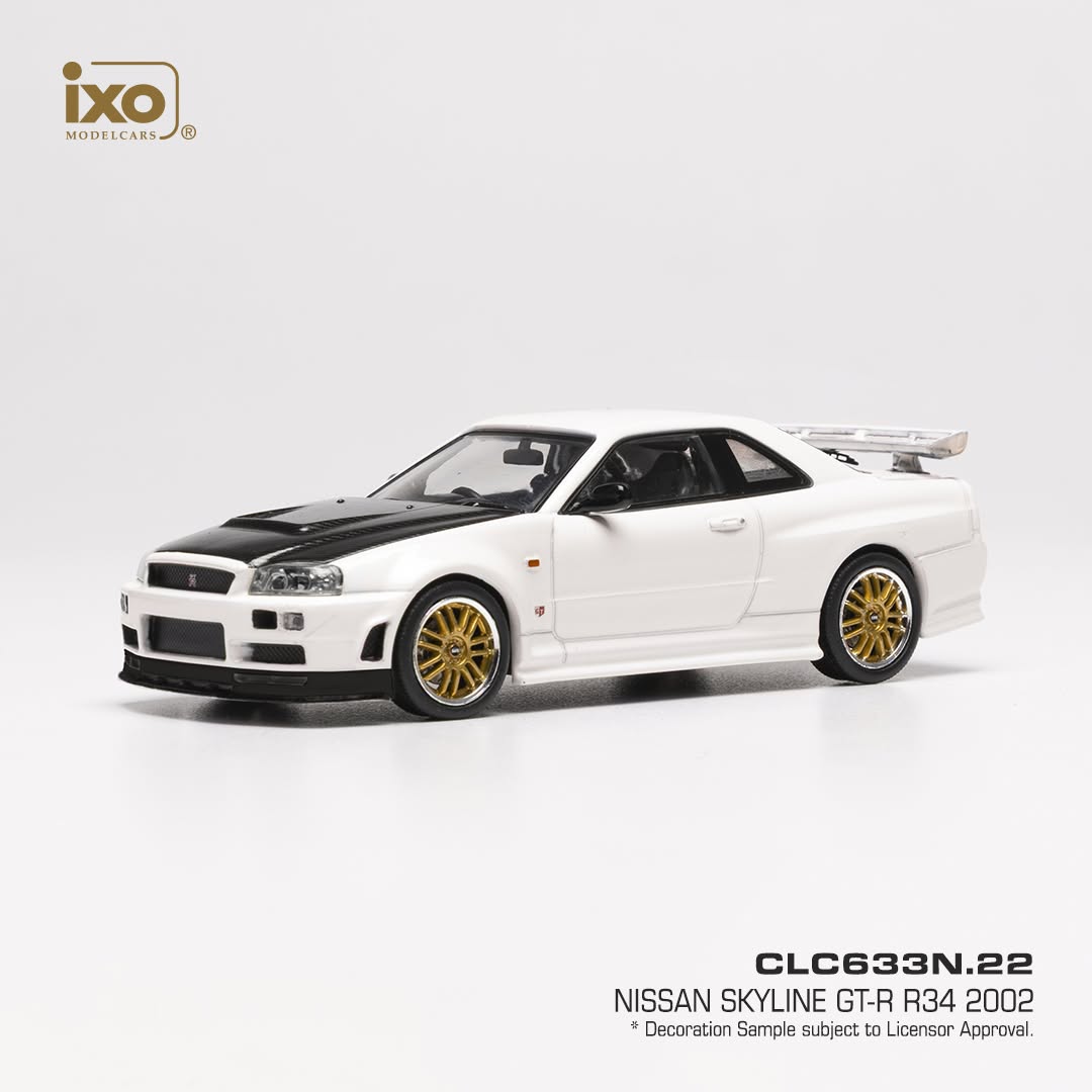 2002 Nissan Skyline GT-R (R34) Blanco/Negro 1:43 IXO Models CLC633N.22