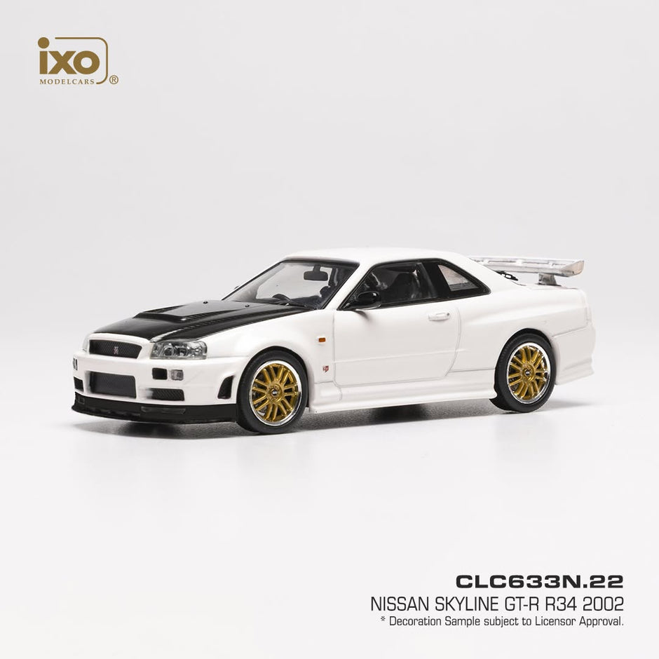 2002 Nissan Skyline GT-R (R34) Blanco/Negro 1:43 IXO Models CLC633N.22