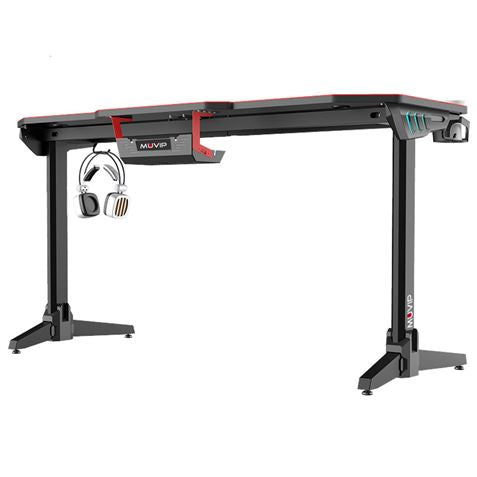 MESA GAMING PRO800 XL FIBRA CARBONO | LUZ RGB | ALFOMBRILLA 140CM MUVIP