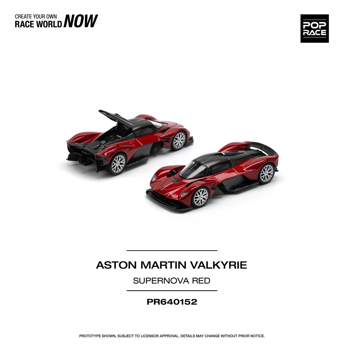 2022 Aston Martin Valkyrie Rojo Supernova 164 Pop Race PR640152