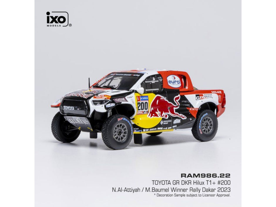 2023 Toyota GR DKR Hilux Evo T1+ Nº200 Al-Attiyah/Baumel Ganador Rally Dakar 1:43 IXO Models IXORAM986.22