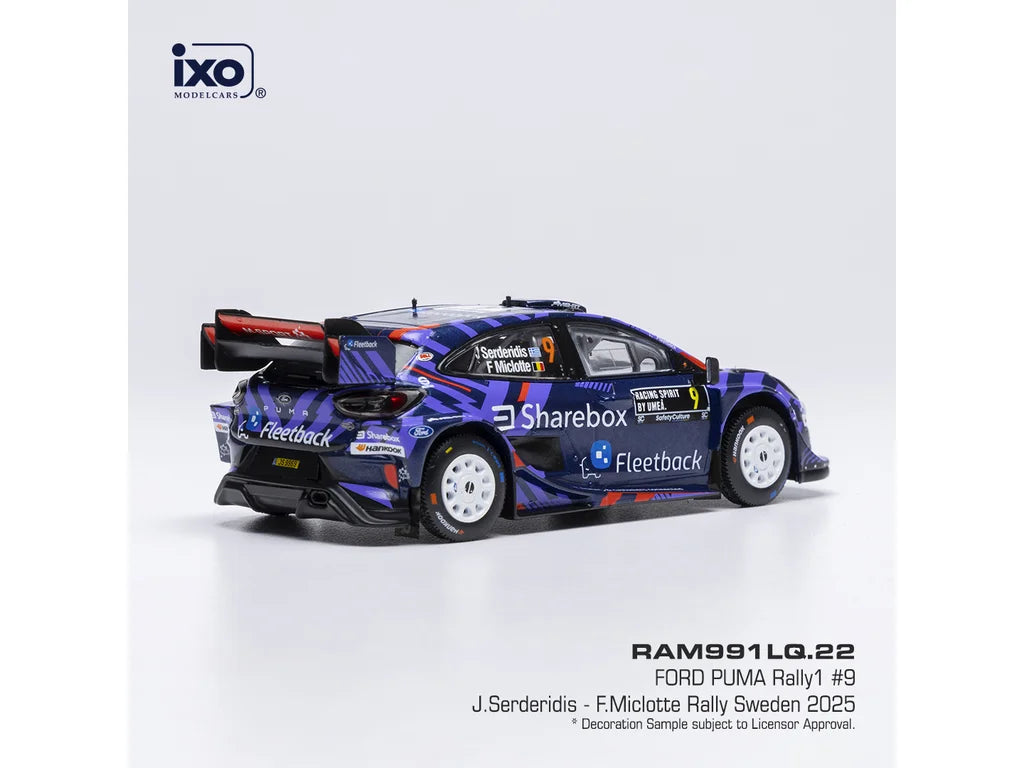 2025 Ford Puma Rally1 Nº9 J.Serderidis/F.Miclotte Rally de Suecia WRC 1:43 IXO Models RAM991LQ.22