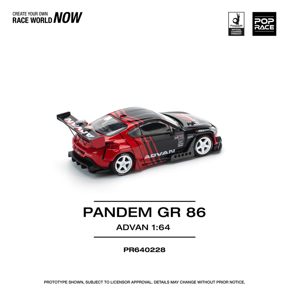 2022 Toyota GR86 Pandem Advan Negro/Rojo 164 Pop Race PR640228