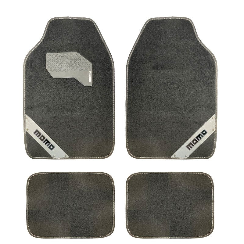 Set Completo 4 Piezas Alfombras Momo Universales Negro/Blanco