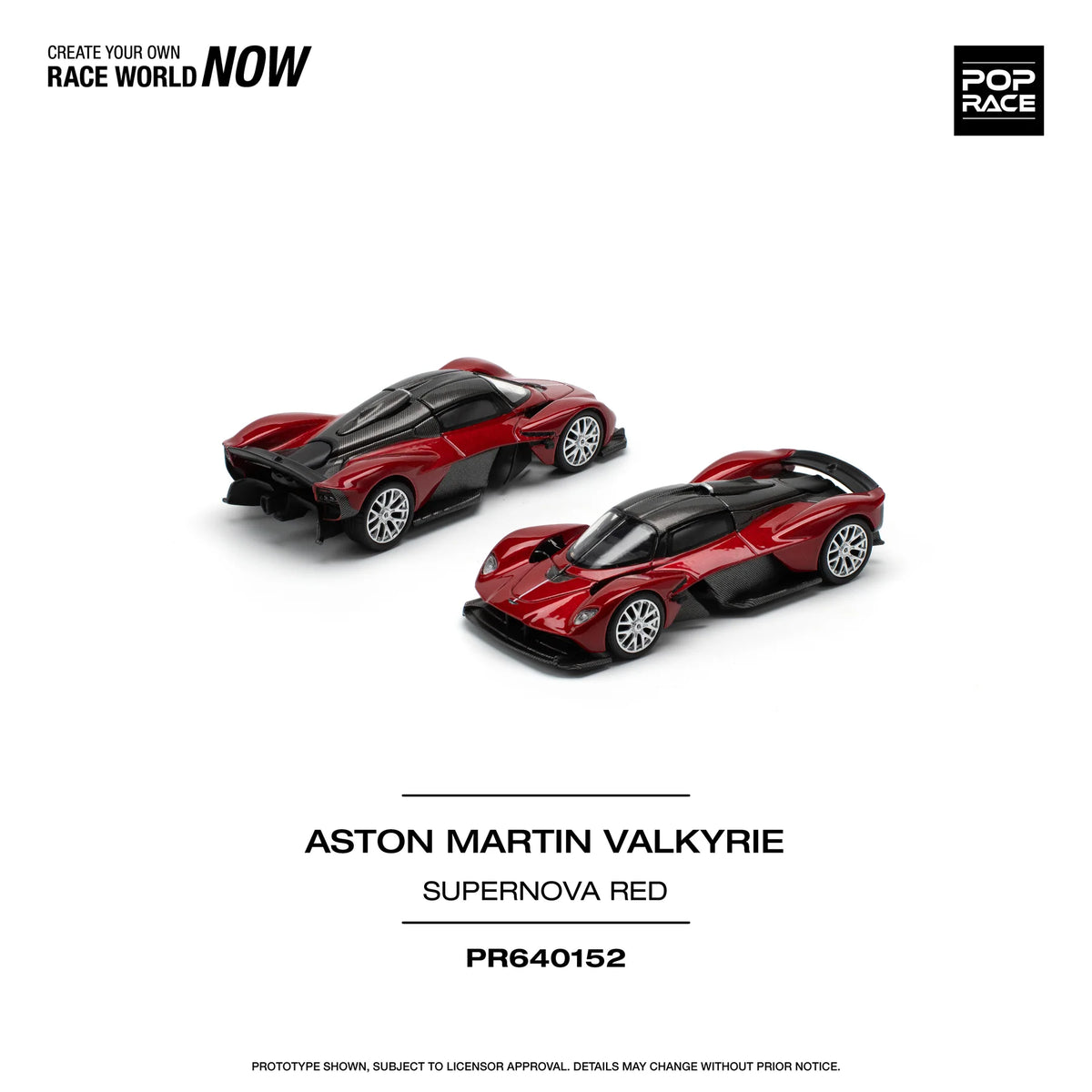 2022 Aston Martin Valkyrie Rojo Supernova 164 Pop Race PR640152